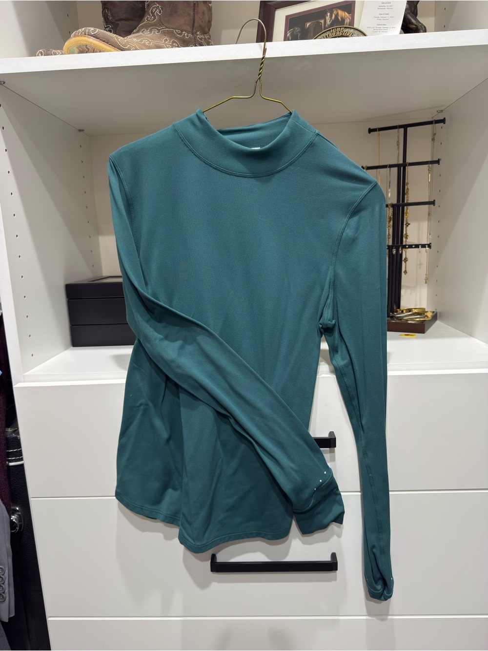 lululemon athletica Teal Long Sleeve Mock Neck Top